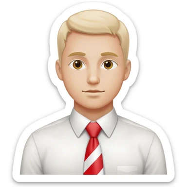 man in tie with polish flag sticker