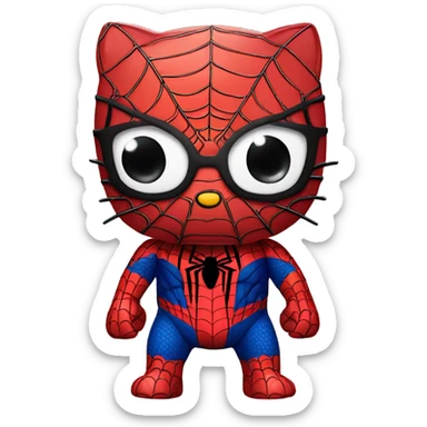 Hello kitty X Spider Man sticker