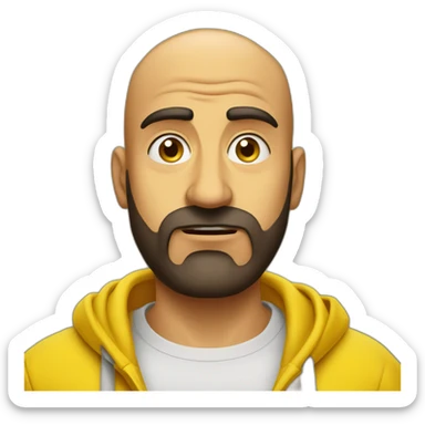 Armenian men in yellow sweatshirt shocked looking at kamera sticker