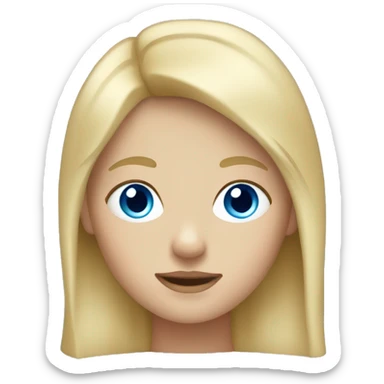 A girl with a blonde mullet and blue eyes  sticker