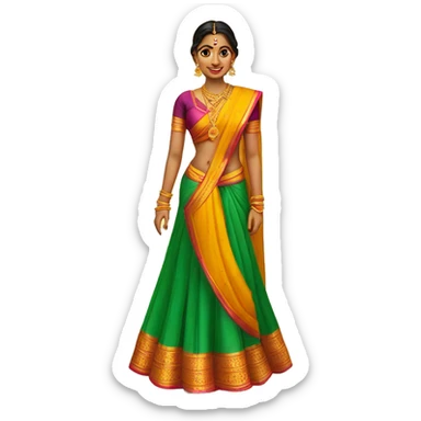 south indian fair girl in halfsaree for function sticker