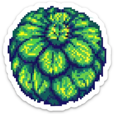 humorous cartoonish depiction of a large hairy object, playful and abstract, pixel art style, no explicit nudity sticker