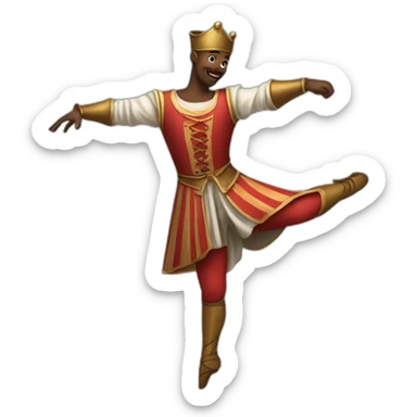 medieval circus acrobat doing a pirouette sticker