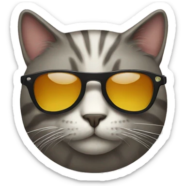 Cat with sunglasses sticker