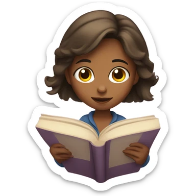 Girl reading a book sticker