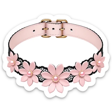 Pastel pink Lolita Sakura flower choker sticker