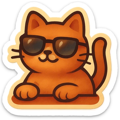 animated chill cat with sunglasses bobbing its head, retro vintage style, cozy acoustic aesthetic, warm muted colors, subtle grain, soft lines, nostalgic analog mood, smooth loop, 112x112px sticker