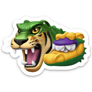 LSU tiger versus alligator  sticker