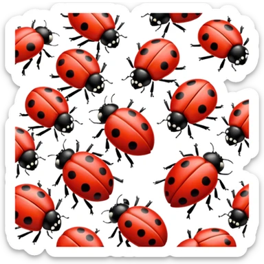 Cottagecore style ladybugs, no emoji faces, no emoji icons. 4k quailty, clean smooth lines sticker