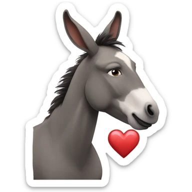 Aesthetic donkey with a heart. sticker