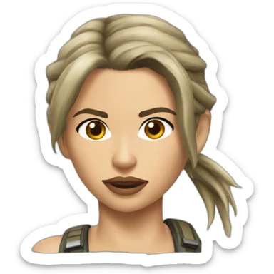 lara croft realist sticker