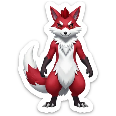 Shiny Red Anthro furry Zangoose-Obstagoon-Hybrid (full body) sticker