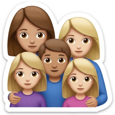 1 brown hair fair skin brother 4 brown hair sisters 1 blond sister sticker