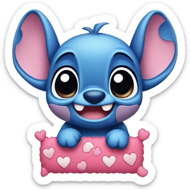 Cute Stitch with hearts sticker