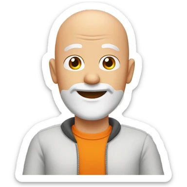 Bald man with orange beard with his hand raising in the air  sticker