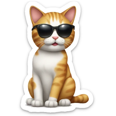 Cat with sunglasses sticker