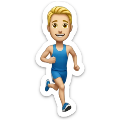 White man runner sticker