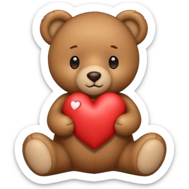 Teddy bear with heart  sticker