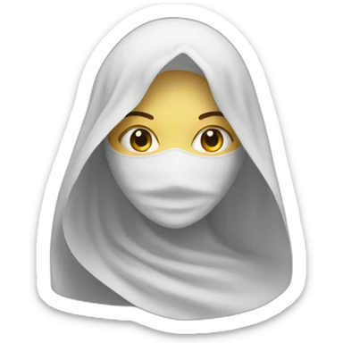 veiled woman with mask sticker