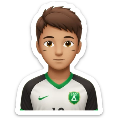 19–20 year old soccer player on field, focused look, stadium lights, cinematic, realistic ⚽ sticker