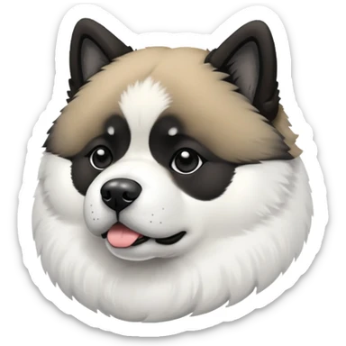 Black and white American akita   sticker