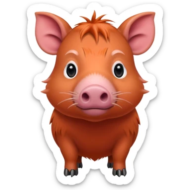 Create a red river hog emoji. sticker