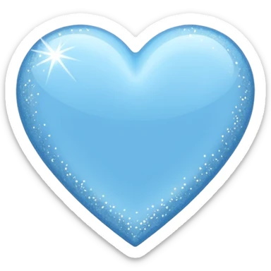 light sky blue heart with blingbling effect sticker