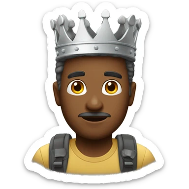 a man who goes hiking with a crown on his head sticker