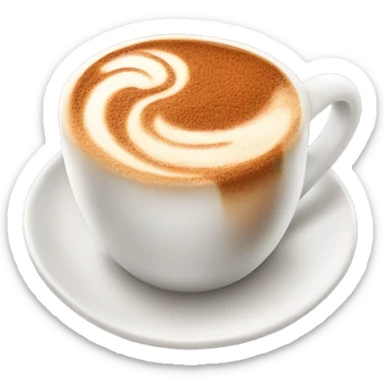 A cup of cappuccino with cinnamon powder  sticker