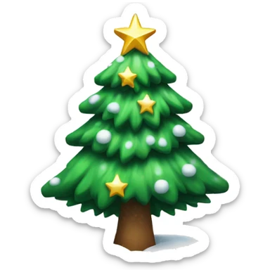 christmas tree with snow with star at top sticker