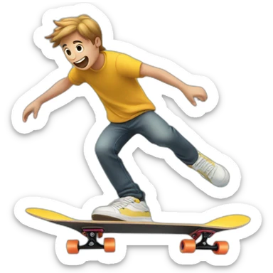 skateboard in mid-air sticker