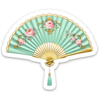 rococo regency fan sticker