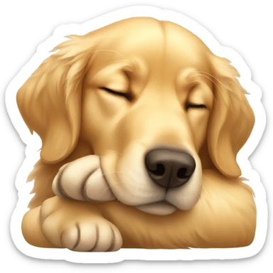 golden retriever sleeping sticker