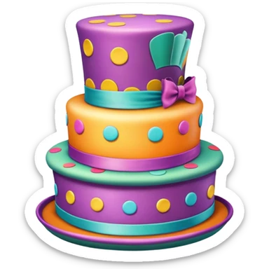 Mad hatter’s birthday cake sticker
