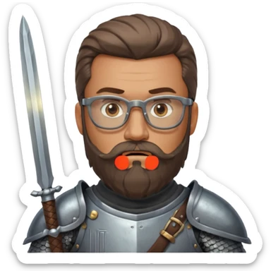 kinghts with glasses with long bearder looks like warrier sticker