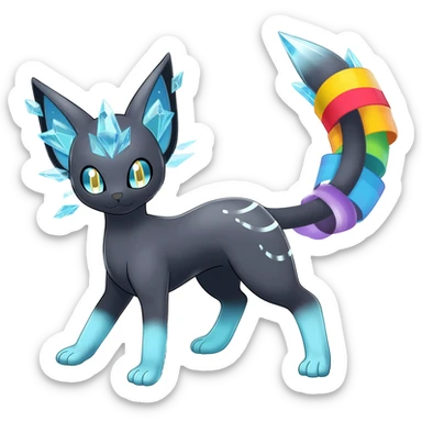 Umbreon-Glaceon-Sylveon-hybrid-animal-Fakémon-Pokémon-fusion sticker