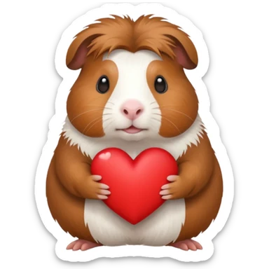 guinea pig holding a heart emoji sticker