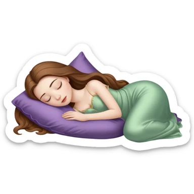 sleeping beauty white girl with a silk pillow sticker