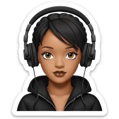 rihanna Black Headphones sticker