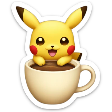 sleppy picachu with coffee sticker