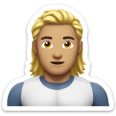 muscular asian personal trainer golden hair sticker