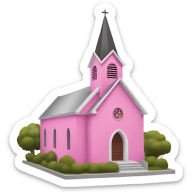 Pink church  sticker