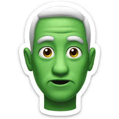 Green human very evil sticker