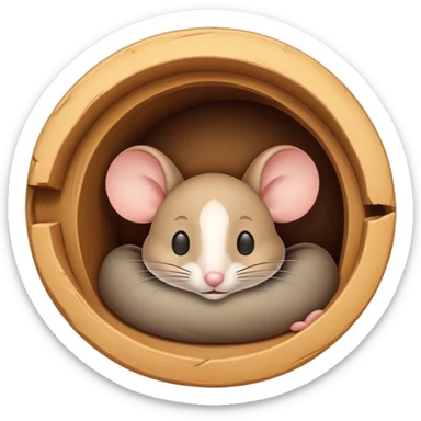 Jerry mouse sleeping in mouse hole sticker