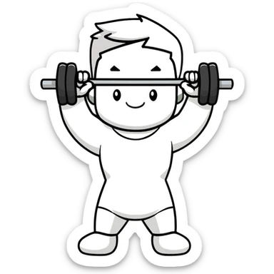 Person exercising with weights at the gym sticker