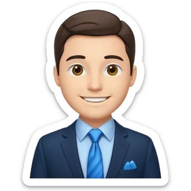 guy with suit and blue tie sticker