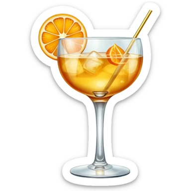 golden cocktail sticker