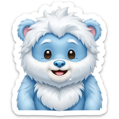 blue care baby bear yeti sticker