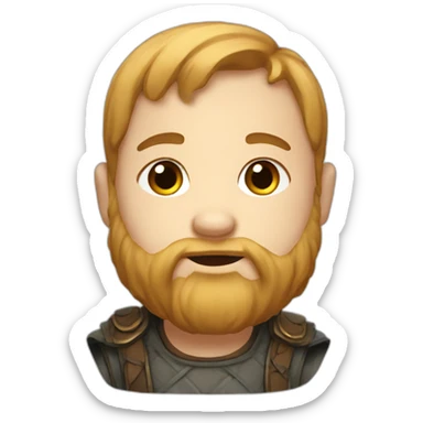 roman boy with down syndrome and beard sticker