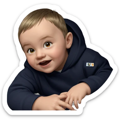 realistic portrait of a boy sticker